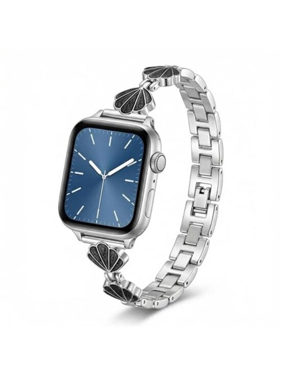 NEW Black/Silver  Luxury Apple Watch Band